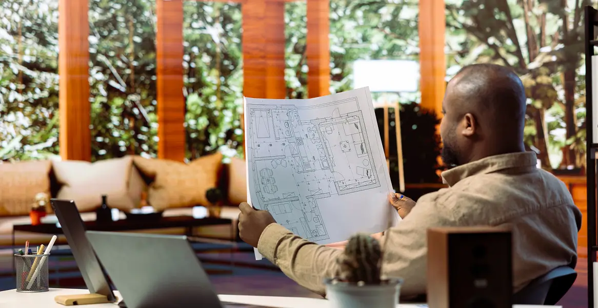 businessman-evaluating-architectural-sketches